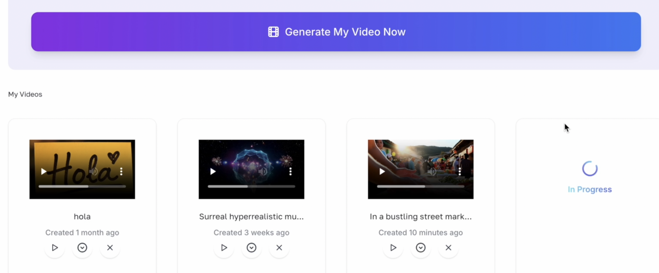 Screenshot: Video Generation Process
