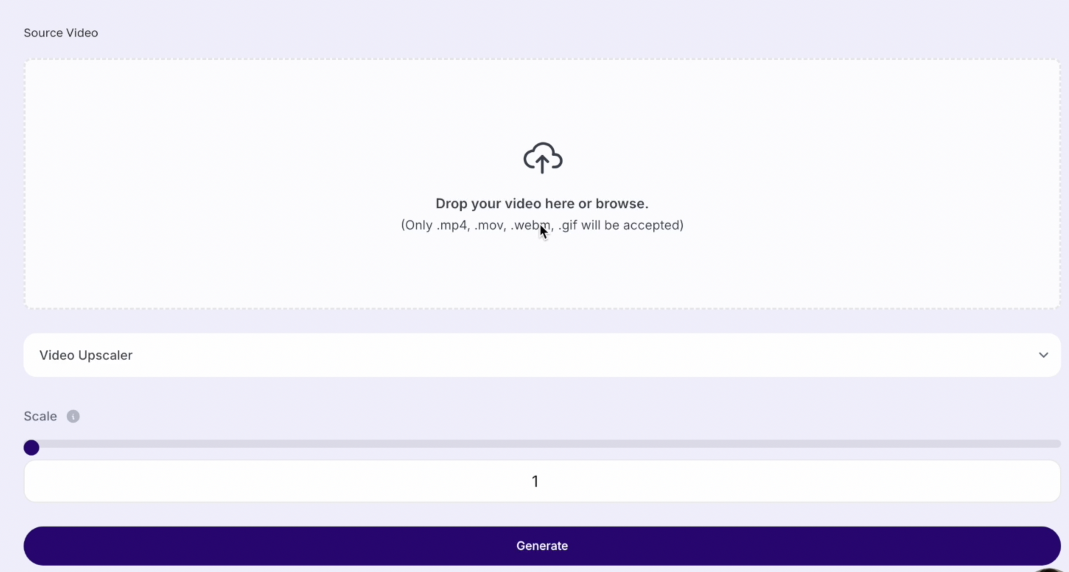 Screenshot: Video Upload Interface